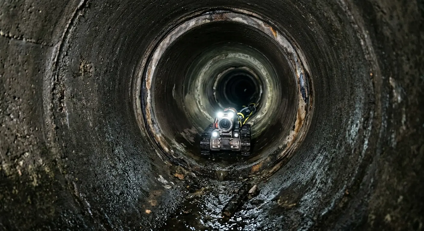 Robotic sewer camera inspecting pipe interior for Sewer Line Repair in Stevens Point